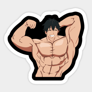 How Many Kilograms are the Dumbbells You Lift? - Machio Pose V.2 Anime Gift T-Shirt Sticker